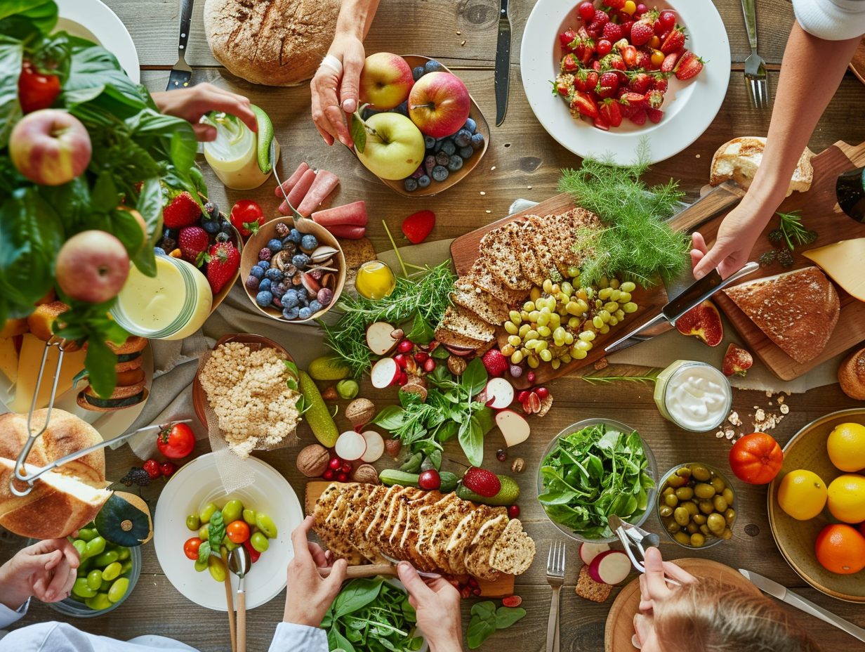 Сімейна трапеза за красиво накритим столом